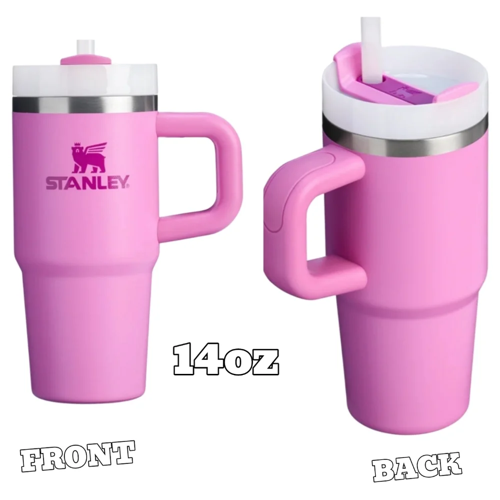 STANLEY 14oz Tumbler W Straw & Handle Peony NEW